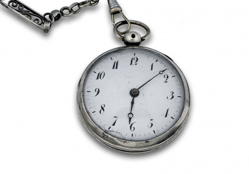 Reloj catalina ffs s XVIII en plata. Con leontina de plata 