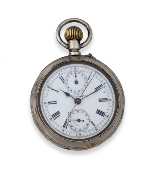 Reloj Lepine COURVOISIERE FRERES en metal plateado con cron