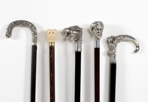 Bastón con cabeza de sarraceno en plata en su color