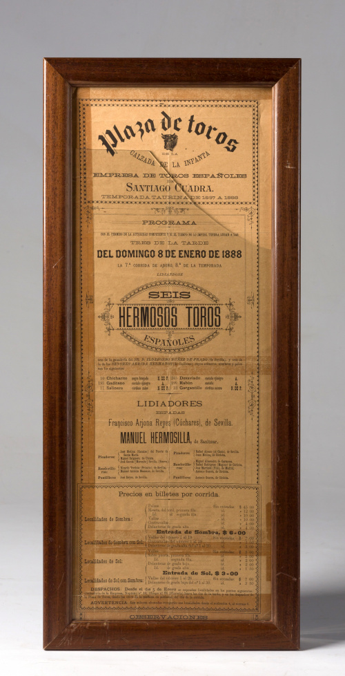 Cartel de la plaza de toros de la Calzada de la Infanta (La