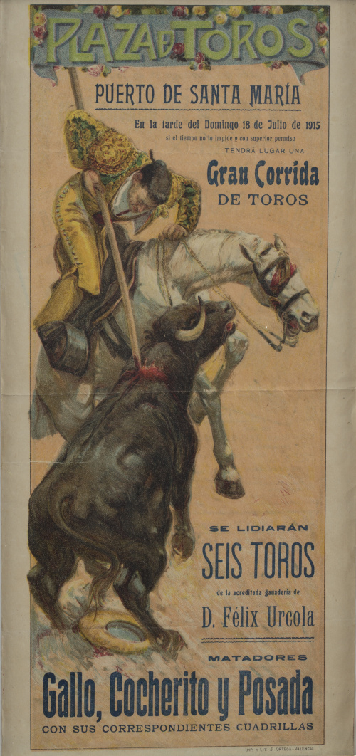 Lote de cuatro carteles de toros de las plazas del Puerto de