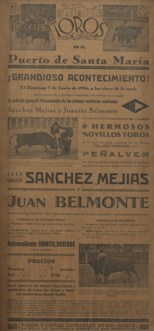 Lote de cuatro carteles de toros de las plazas del Puerto de