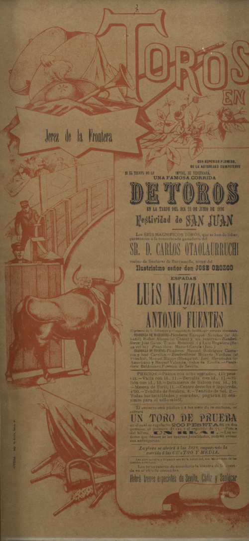 Lote de cuatro carteles de toros de las plazas del Puerto de