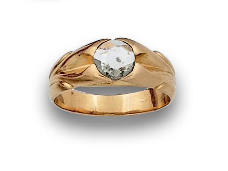 Sortija solitario con diamante talla rosa de 0,50 ctes apro