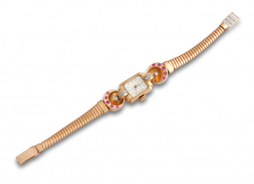 Reloj de señora años 40 DUWARD con brazalete en tubo de gas