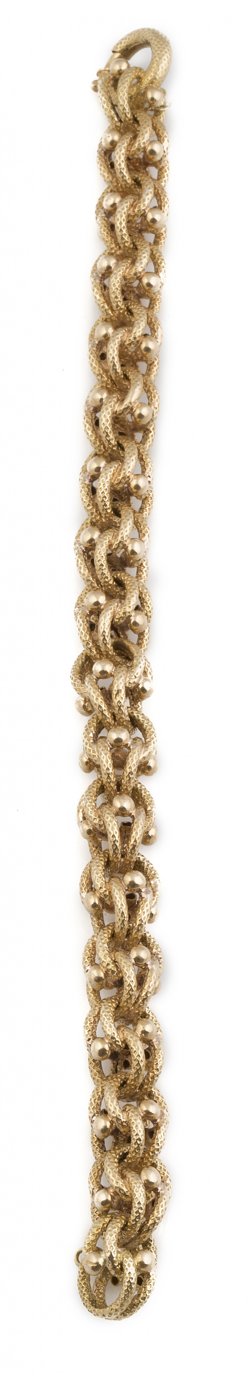 Brazalete articulado con dobles aros entrelazados,con decor