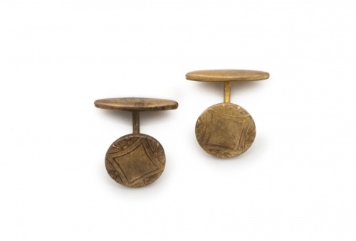 Lote de dos parejas de gemelos de pp s. XX  en metal dorado.