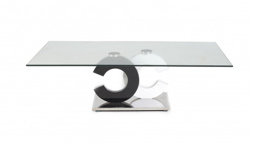 Mesa auxiliar con logotipo de Chanel en metal pintado en bl