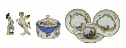 Baco niño, en porcelana esmaltada.Meissen, 1860-1824