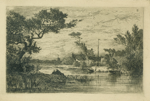 CARLOS DE HAES (1826- 1898)Paisaje fluvial.