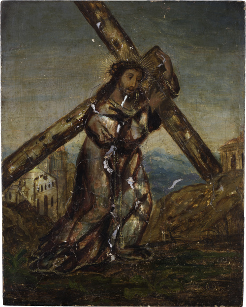 ESCUELA MEJICANA, H. 1700Cristo con la Cruz a cuestas