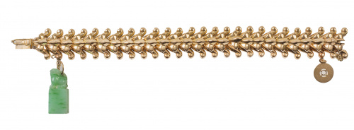 Brazalete articulado con piezas en dos niveles de formas ve