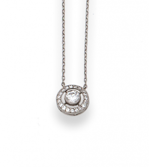 Colgante ojo de perdiz con brillante central de 0,55 ct  y 