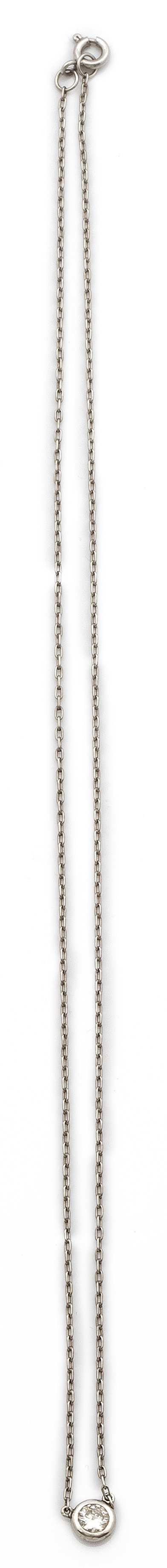 Colgante con brillante en chatón de 0,35 ct con cadena de o