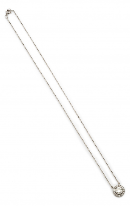 Colgante ojo de perdiz con brillante central de 0,98 ct., o