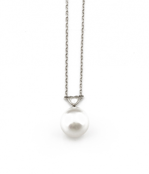 Colgante con perilla de perla Australiana y diamante talla 