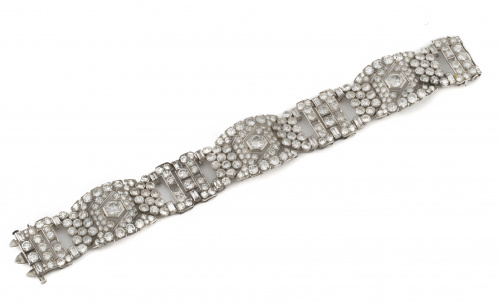 Elegante brazalete Francés de brillantes y baguettes Art- D