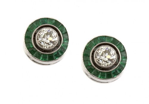 Pendientes ojo de perdiz con brillantes centrales que suman