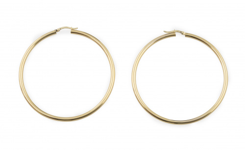 Pendientes criollas de sección tubular en oro amarillo de 1