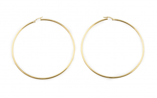 Pendientes criollas de sección tubular en oro amarillo de 1