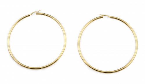 Pendientes criollas  de sección tubular en oro amarillo de 