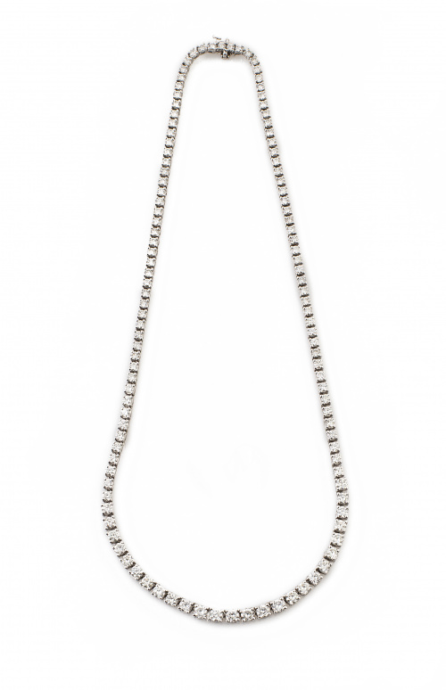 Collar rivière de brillantes engastados en garras articulad