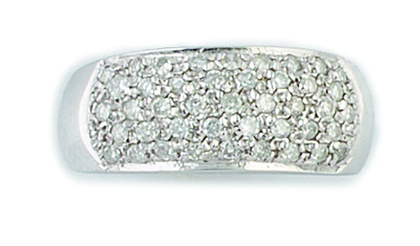 Sortija de pavé de brillantes que suman en montura de oro b