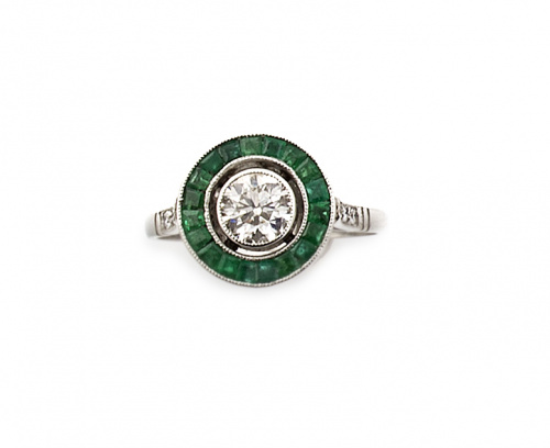 Sortija ojo de perdiz con un brillante central de 0,65 ct a