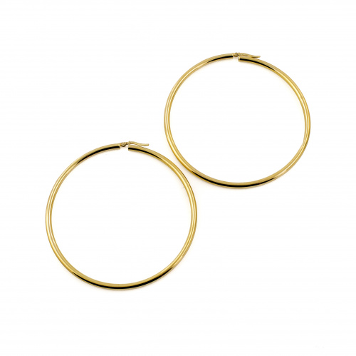 Pendientes criollas de sección tubular en oro amarillo de 1