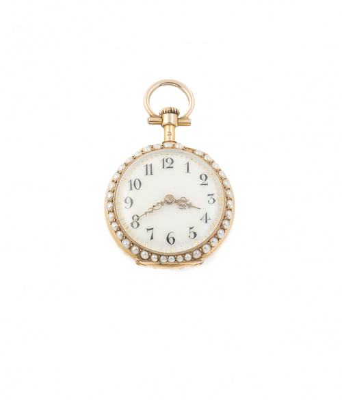 Reloj lepine de señora de ff. S.XIX con tapa de esmalte col