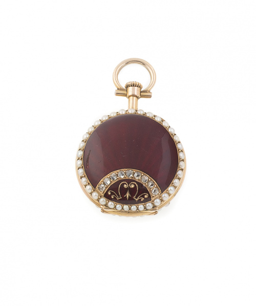 Reloj lepine de señora de ff. S.XIX con tapa de esmalte col