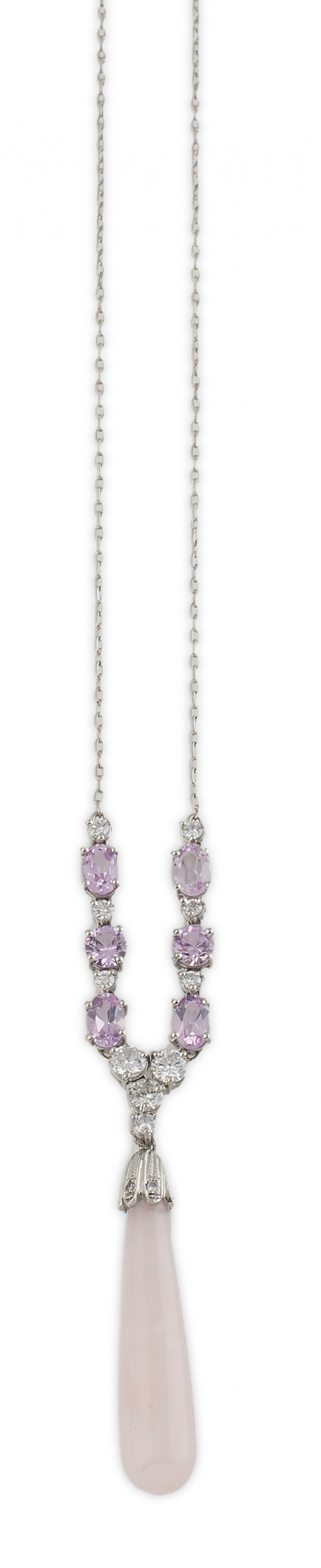 Pendentif de rosas de Francia y brillantes, con gran perill