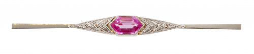 Broche alfiler Art-Decó con rosa de Francia central de tall