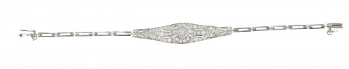 Pulsera de diamantes de pp. S. XX con centro en forma de fl