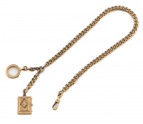 Leontina de pps s XX con cadena de doble eslabón y guardape