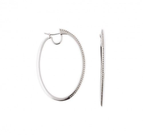 Pendientes con diseño de grandes criollas ovales de brillan