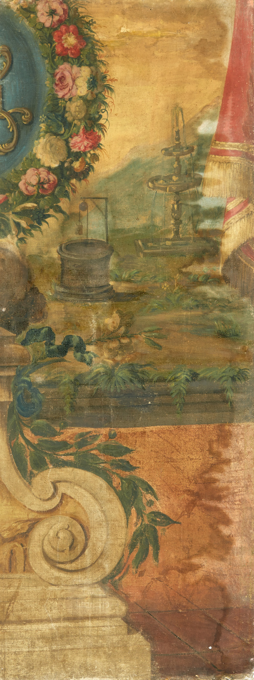 ESCUELA ESPAÑOLA, SIGLO XXPar de paneles decorativos con g