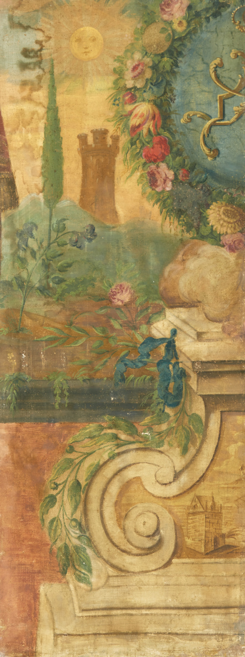 ESCUELA ESPAÑOLA, SIGLO XXPar de paneles decorativos con g