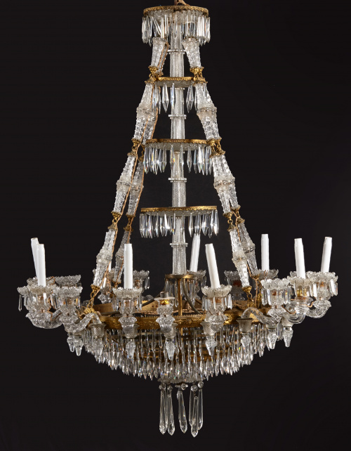 Importante lámpara imperio de dieciocho brazos de luz en br