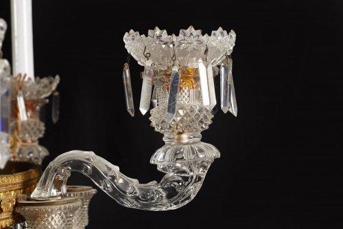 Importante lámpara imperio de dieciocho brazos de luz en br