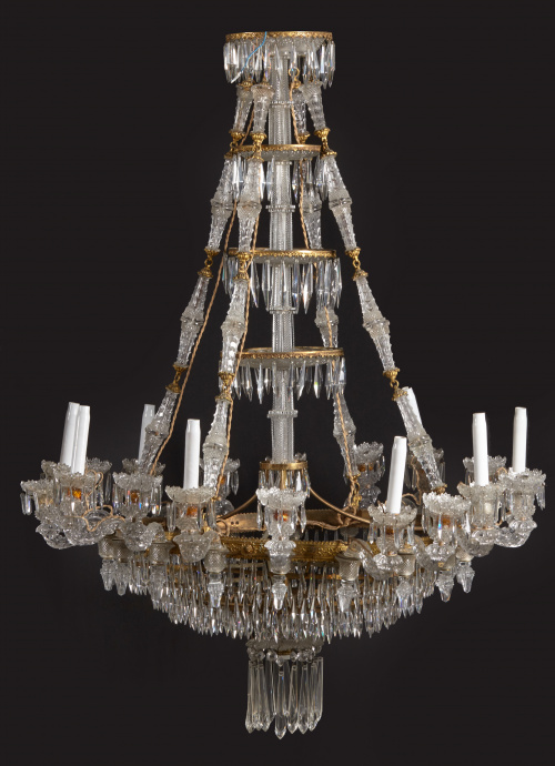 Importante lámpara imperio de dieciocho brazos de luz en br