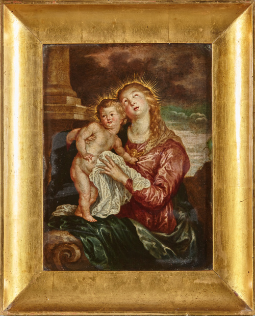COPIA DE ANTON VAN DYCK, SIGLO XVIIVirgen con el Niño.