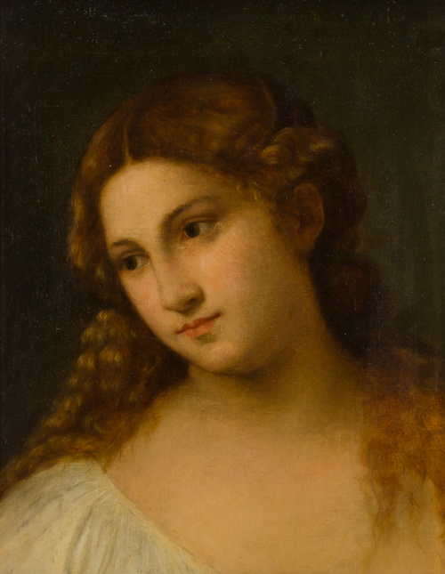 COPIA DE TIZIANO (Escuela francesa, siglo XIX)Flora.