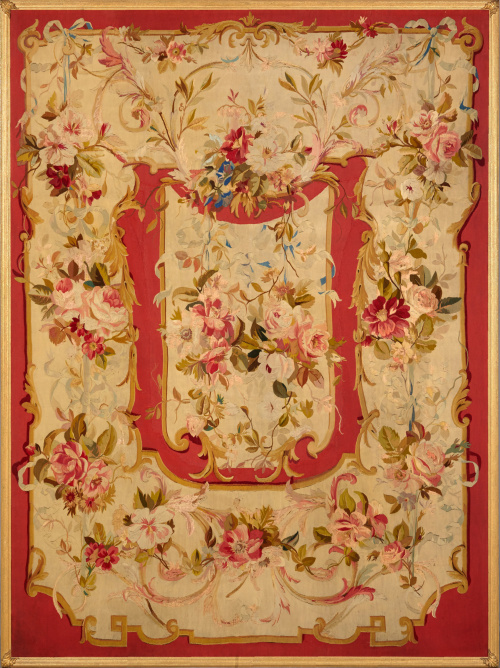 Alfombra de aubusson, Napoleón III, en lana.Francia, últim