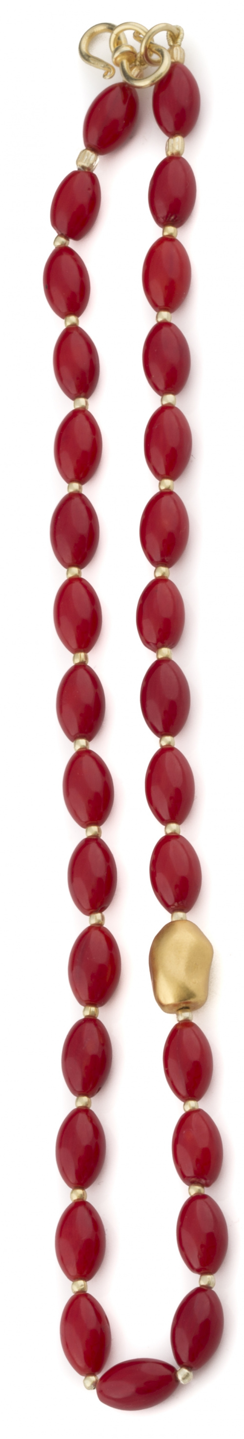 Gargantilla de coral de rama rojo con cuentas en forma de g