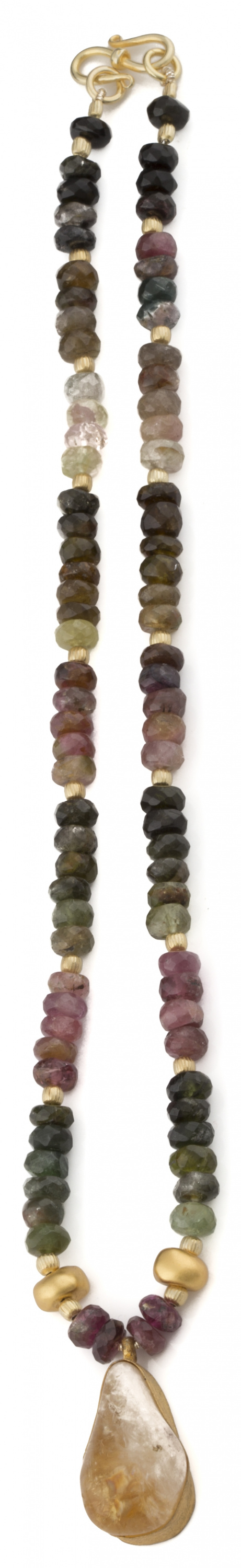 Collar de turmalinas facetadas de diversos colores con cent