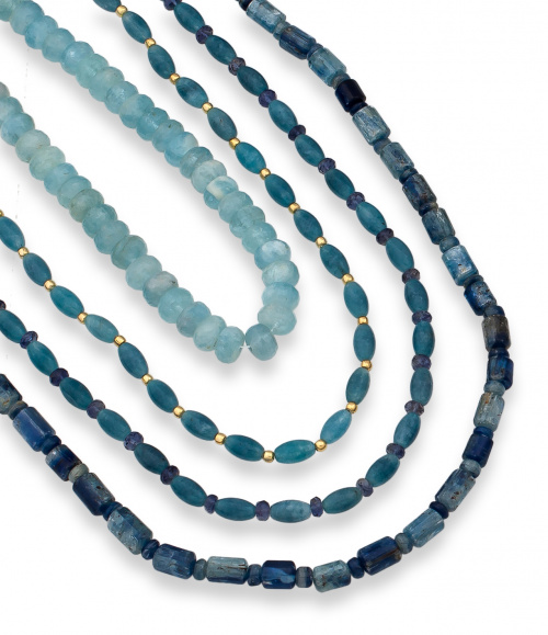 Gargantilla de cuentas de angelita en forma de grano de arr