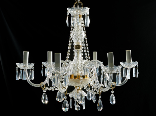 Lámpara de cristal tallado, S. XX.