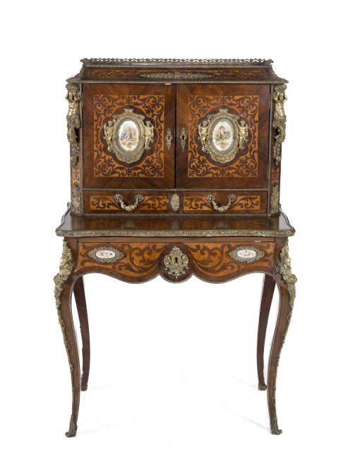 “Bonheur du jour” Napoleón III en madera de palo de rosa, y