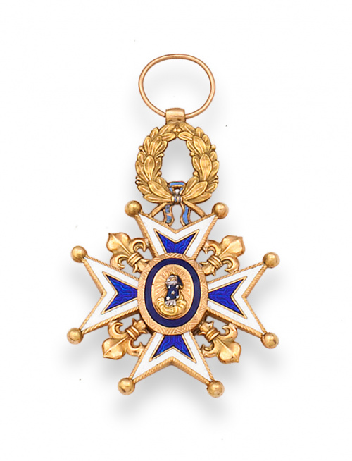 Cruz de caballero de la Orden de Carlos III en oro de 18K y